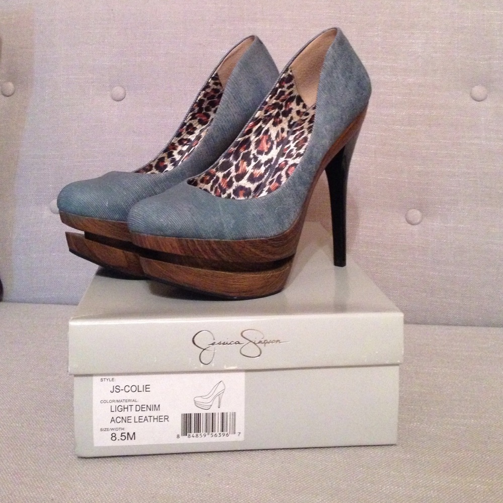 Jessica Simpson Colie Pumps 8.5 Light Denim Worn1x